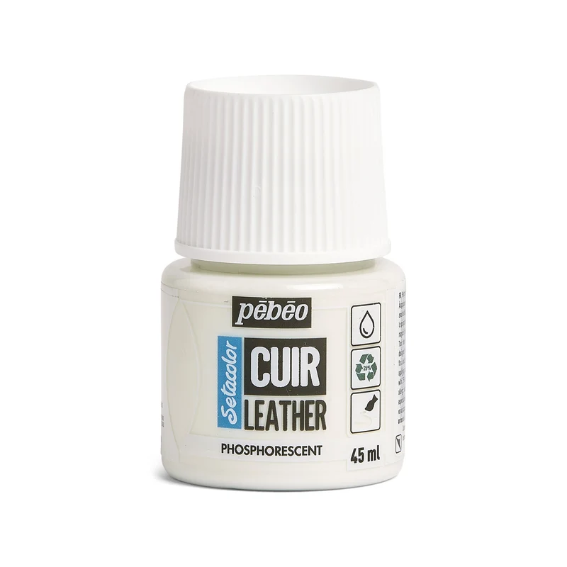 Pebeo - Setacolor Leather Paint 45ml - Glow in the Dark - Phosphorescent