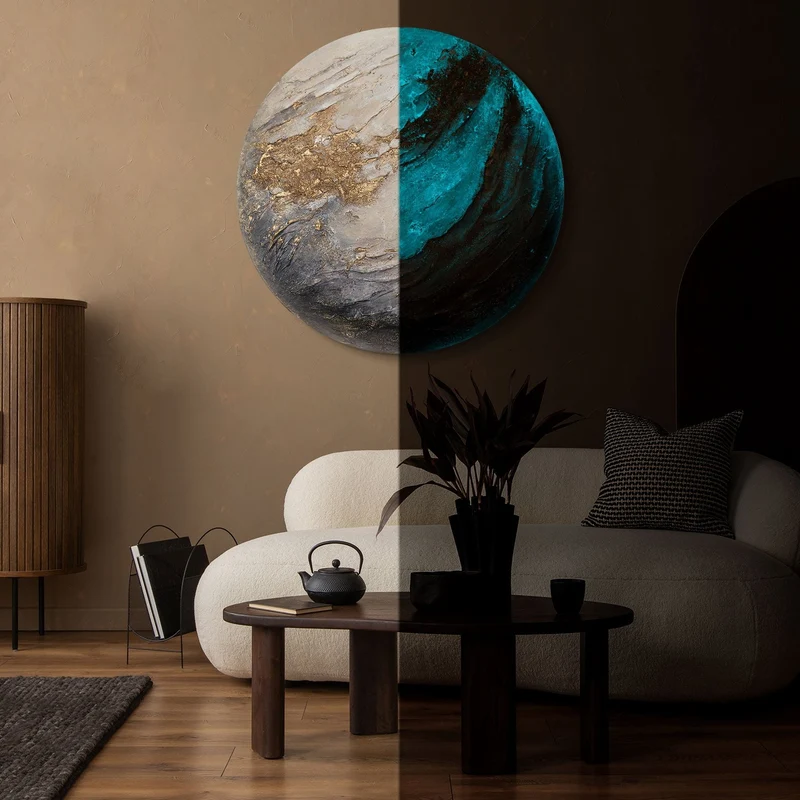 Handgemalte abstrakte Kunst für stilvolle Büros und Wohnzimmer - "Iridium"