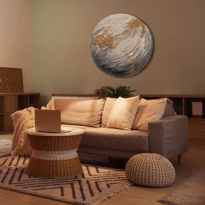 Handgemalte abstrakte Kunst für stilvolle Büros und Wohnzimmer - "Iridium"