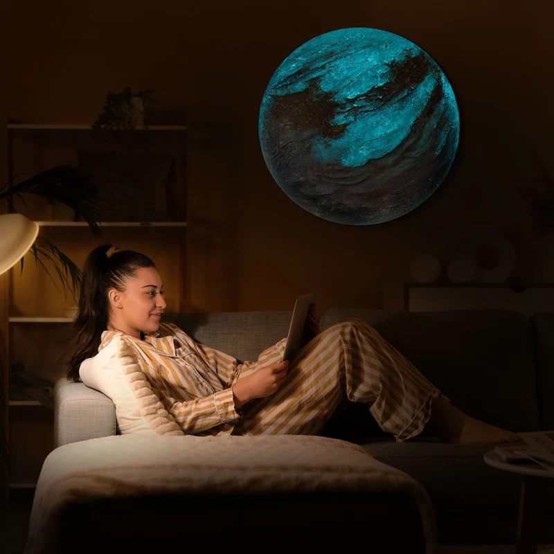 Handgemalte abstrakte Kunst für stilvolle Büros und Wohnzimmer - "Iridium"