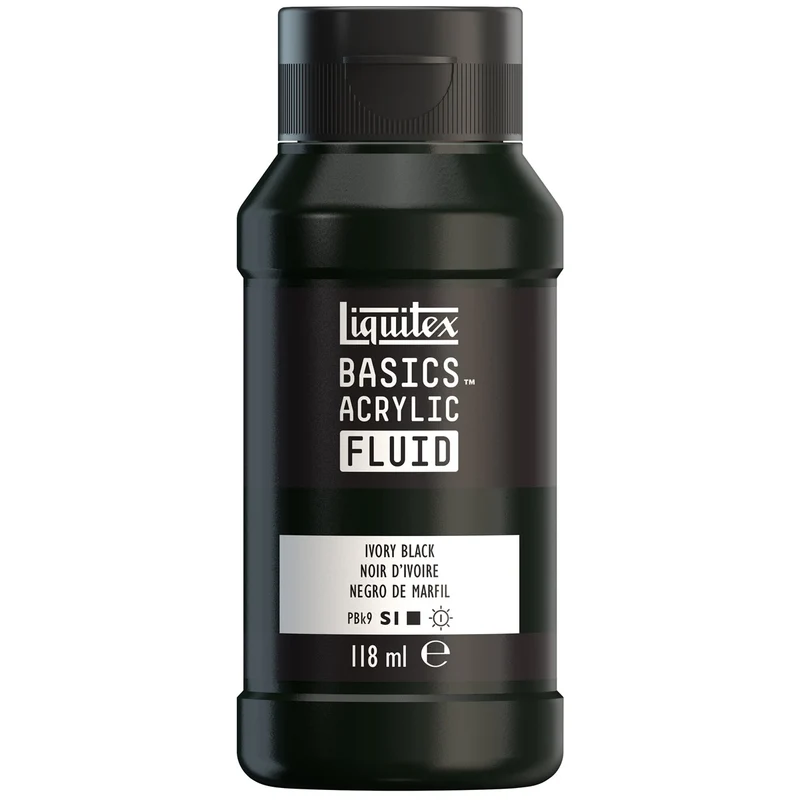 Liquitex Basics Fluid Acrylic 118ml - Ivory Black S1