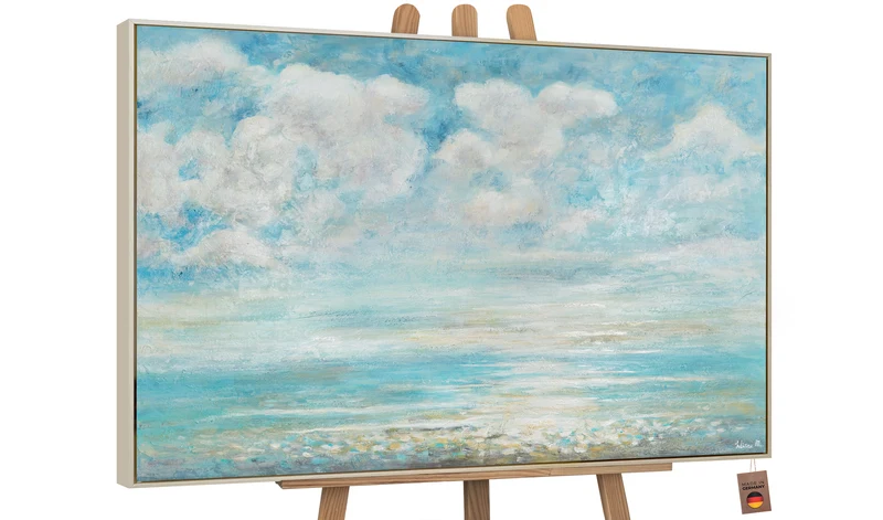 Acryl Malerei "Sommerliche Abkühlung" mit Rahmen Bilder Wohnzimmer