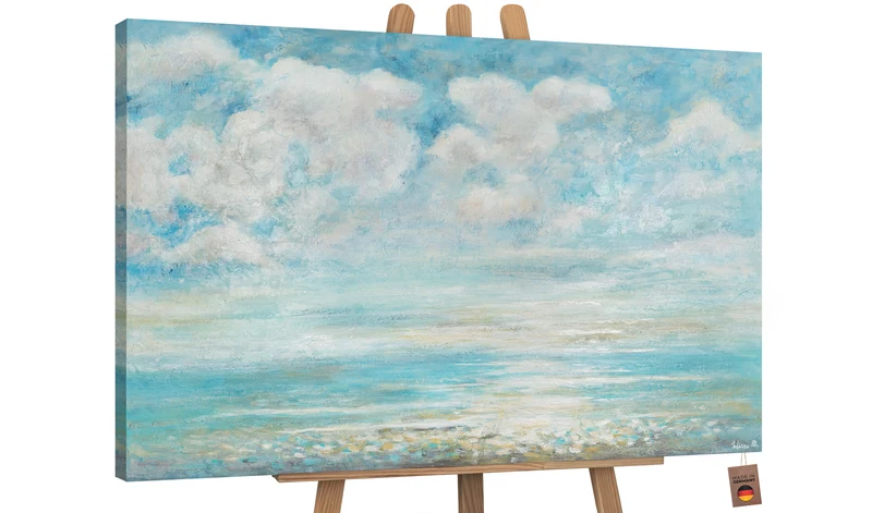Acryl Malerei "Sommerliche Abkühlung" mit Rahmen Bilder Wohnzimmer
