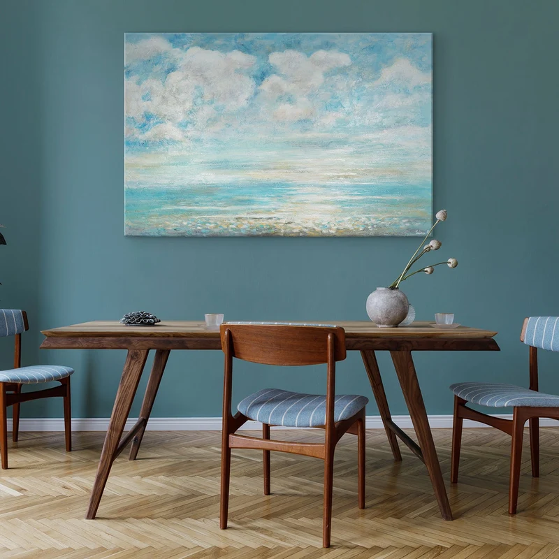 Acryl Malerei "Sommerliche Abkühlung" mit Rahmen Bilder Wohnzimmer