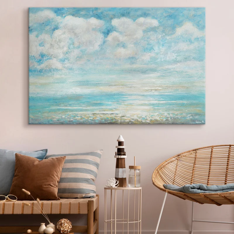 Acryl Malerei "Sommerliche Abkühlung" mit Rahmen Bilder Wohnzimmer