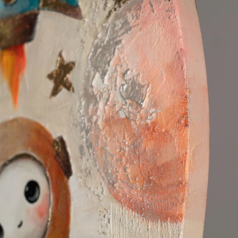 Rundes Acrylbild, leuchtend - „Baby Astronauts“ für kreative Kinderzimmer