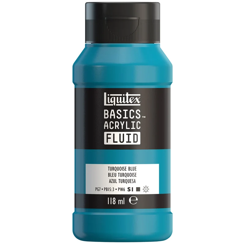 Liquitex Basics Fluid Acrylic 118ml - Turquoise Blue S1