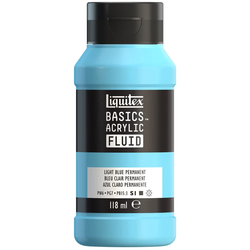 Liquitex Basics Fluid Acrylic 118ml - Light Blue Permanent S1
