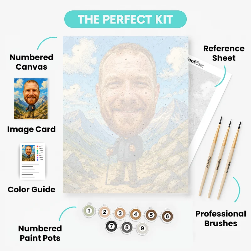 Trail Hiker Bobblehead - Custom Paint by Numbers Kit