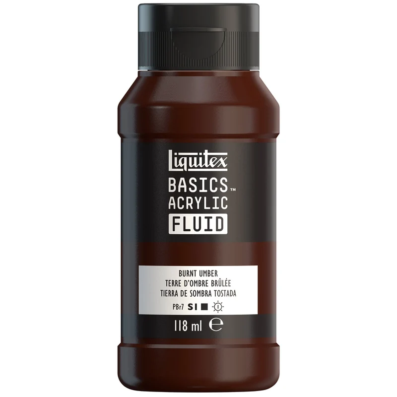 Liquitex Basics Fluid Acrylic 118ml - Burnt Umber S1