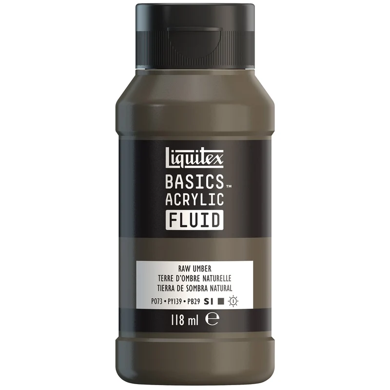 Liquitex Basics Fluid Acrylic 118ml - Raw Umber S1