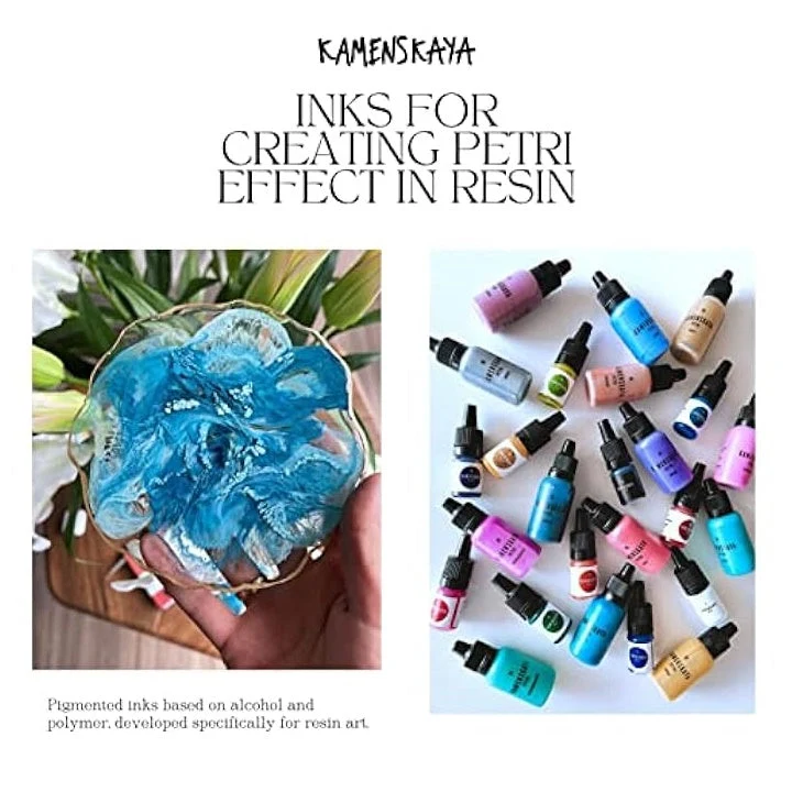 Kamenskaya Mini Petri Inks Set for Resin, 13 x 5 ml