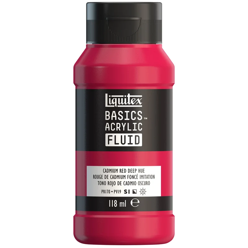 Liquitex Basics Fluid Acrylic 118ml - Cadmium Red Deep Hue S1