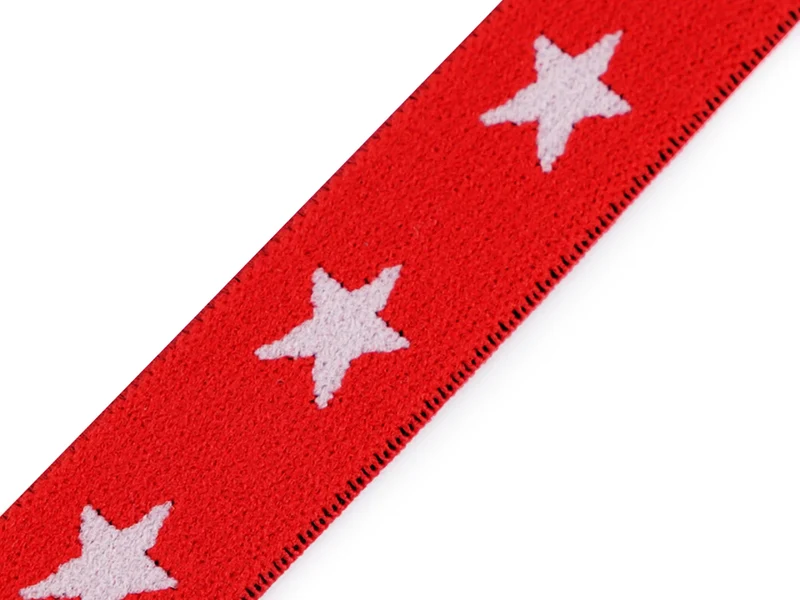 Gummiband Sterne rot 20mm