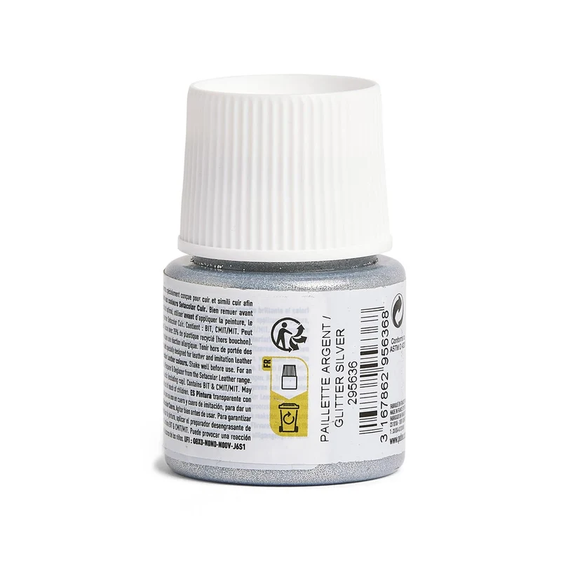 Pebeo - Setacolor Leather Paint 45ml - Glitter Silver