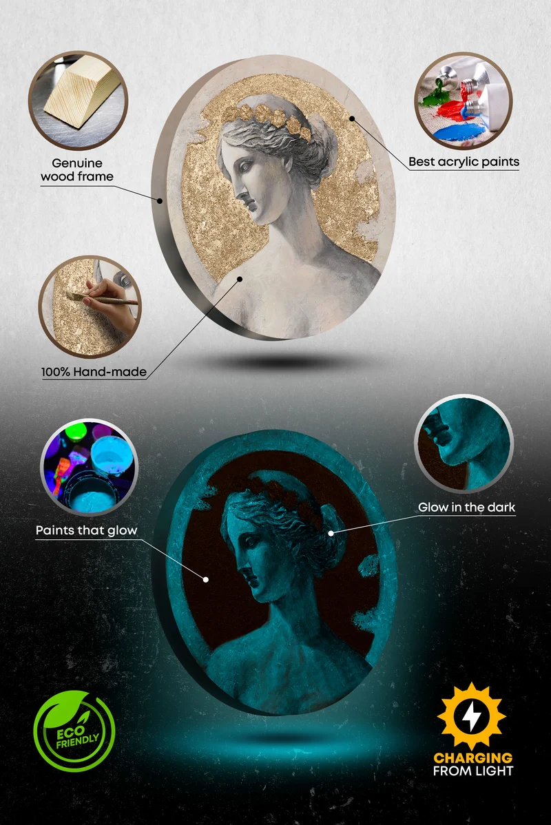 Gemälde mit goldenen Akzenten für Ihre Inneneinrichtung - „Muse of Light“
