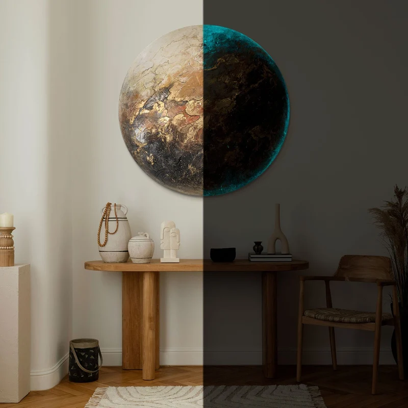 Acrylgemälde in Planetenform für moderne Wanddekoration - Venus
