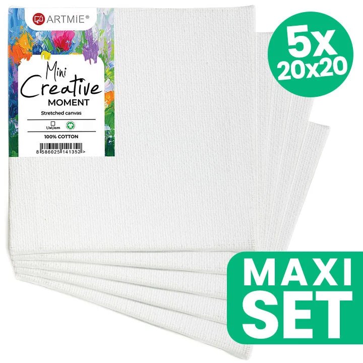 ARTMiE Mini Hobby Canvas Set of 5, 20 × 20 cm