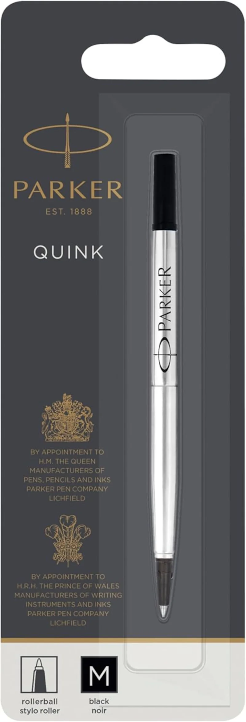 PARKER QUINK Rollerballmine M schwarz – für Rollerball