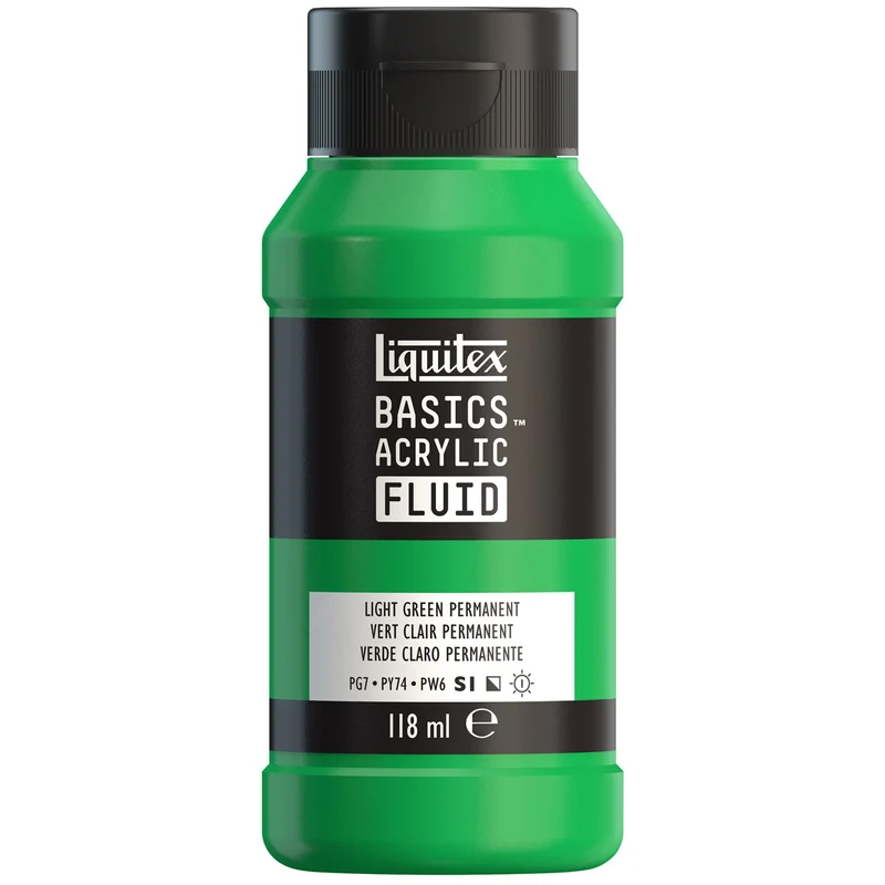 Liquitex Basics Fluid Acrylic 118ml - Light Green Permanent S1