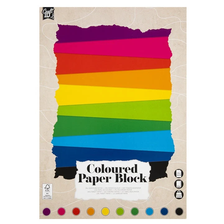 Color Paper Pad 24 x 34 cm, 20 Sheets