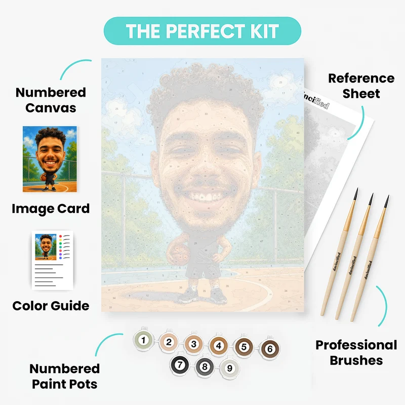 Basketball Star Bobblehead - Custom Paint by Numbers Kit
