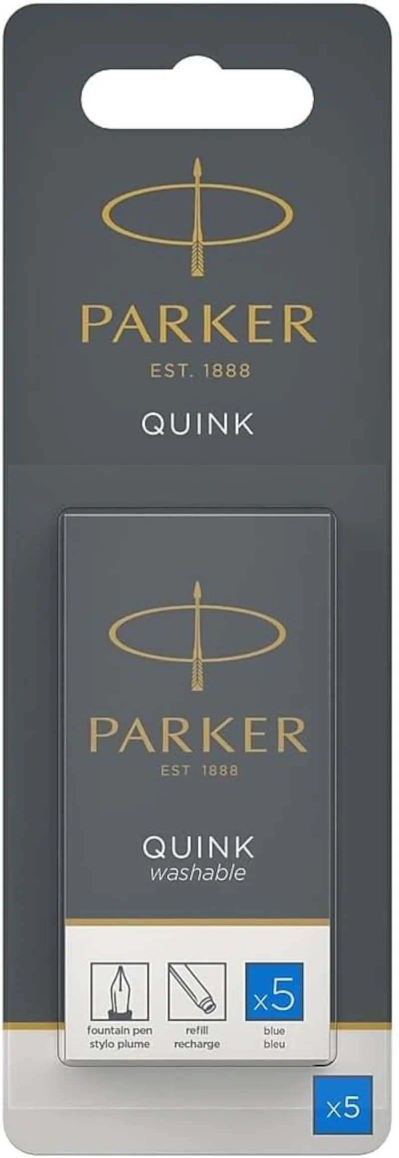 PARKER QUINK Tintenpatronen königsblau – 5er Pack