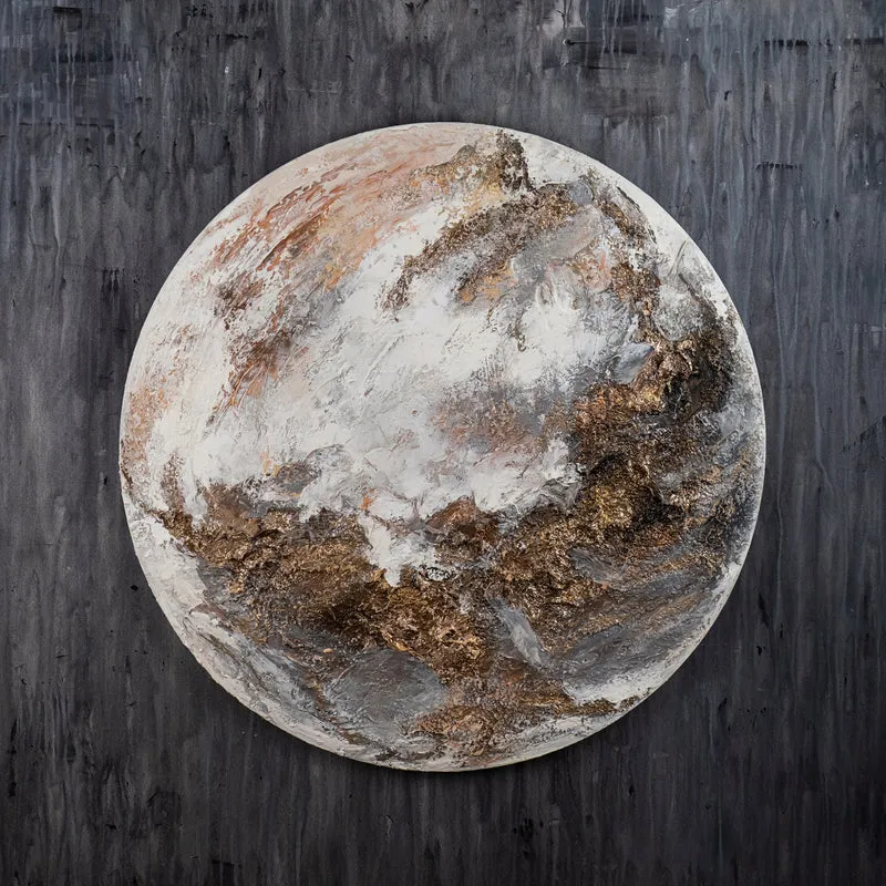 Leuchtendes Acryl Gemälde in Planetform "Venus" Abstrakte Kunst