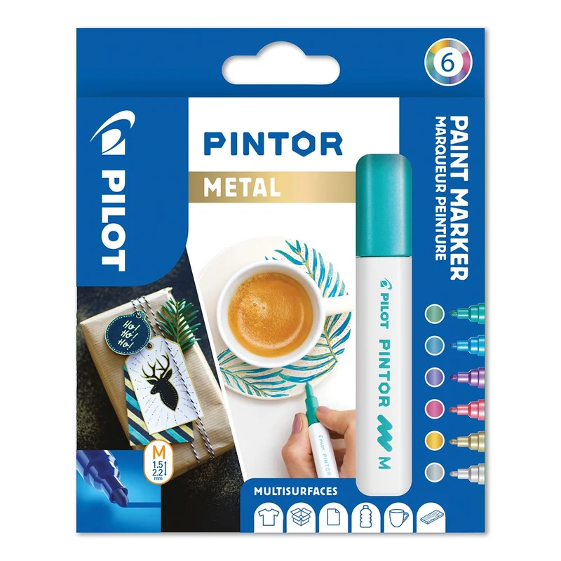 Pintor - Paint Marker Medium Tip 6 Pack - Metallic