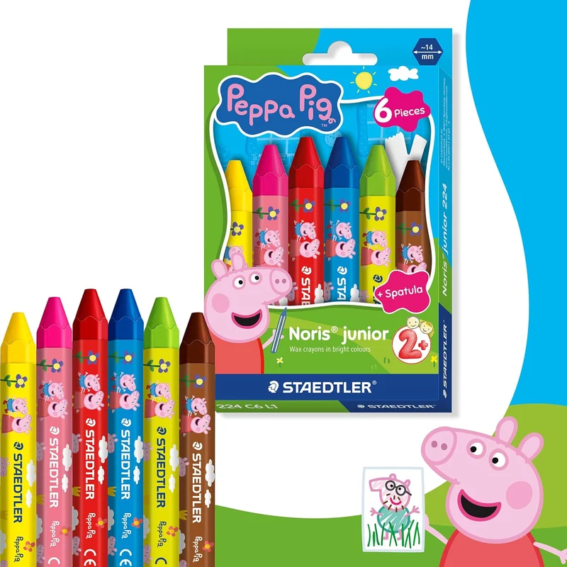 STAEDTLER Wachsmalkreide Peppa Wutz – 6 Farben im Etui