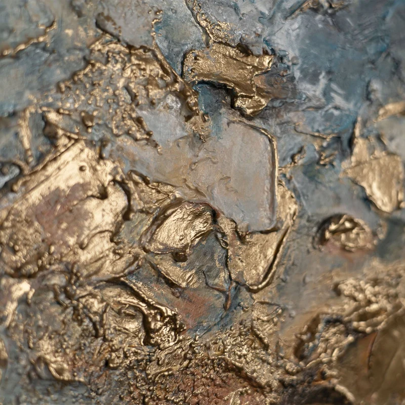Leuchtendes Acrylbild mit goldenen Details und moderner Ästhetik - Orbis