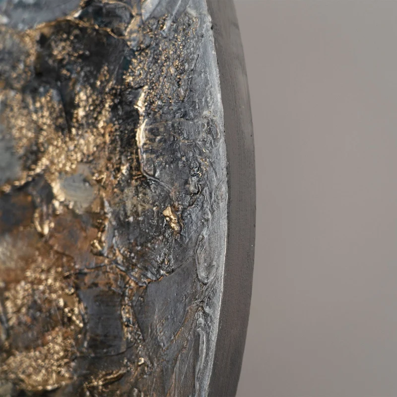 Leuchtendes Acrylbild mit goldenen Details und moderner Ästhetik - Orbis