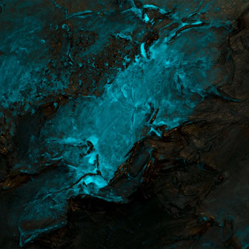 Leuchtendes Acrylbild mit goldenen Details und moderner Ästhetik - Orbis