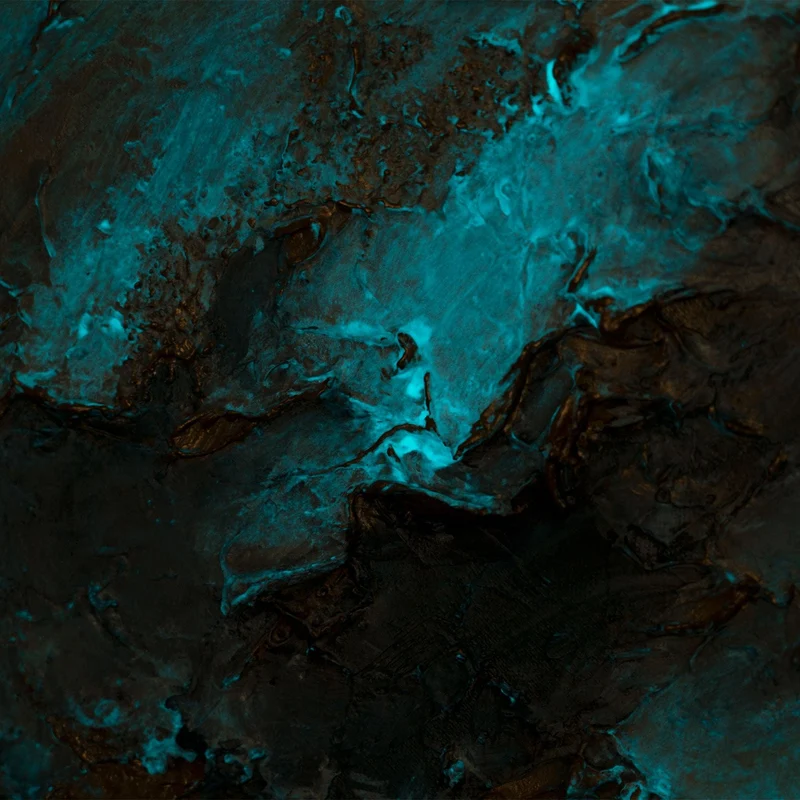Leuchtendes Acrylbild mit goldenen Details und moderner Ästhetik - Orbis