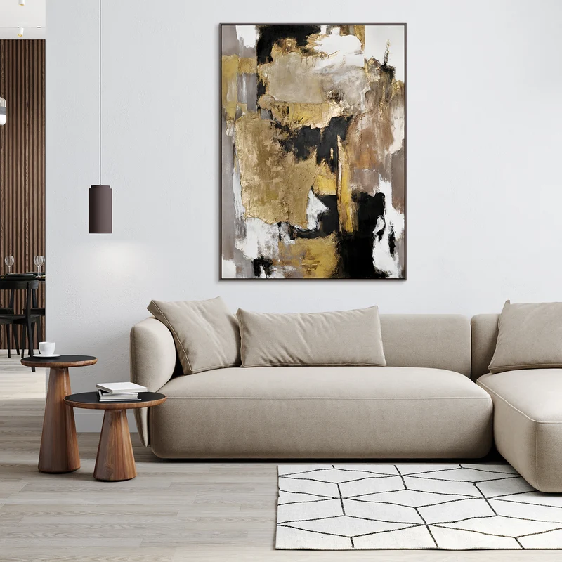 Moderne Kunst "Goldene Fragmente" mit Rahmen berühmte Gemälde