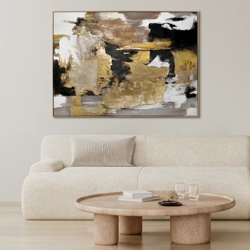 Moderne Kunst "Goldene Fragmente" mit Rahmen berühmte Gemälde