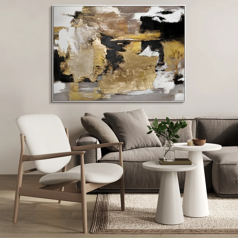Moderne Kunst "Goldene Fragmente" mit Rahmen berühmte Gemälde