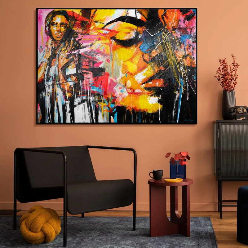 Bilder auf Leinwand "Symphonie der Farben" mit Rahmen Wanddeko Wohnzimmer