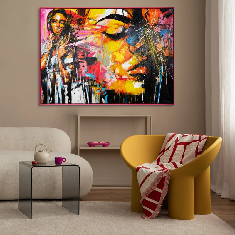 Bilder auf Leinwand "Symphonie der Farben" mit Rahmen Wanddeko Wohnzimmer