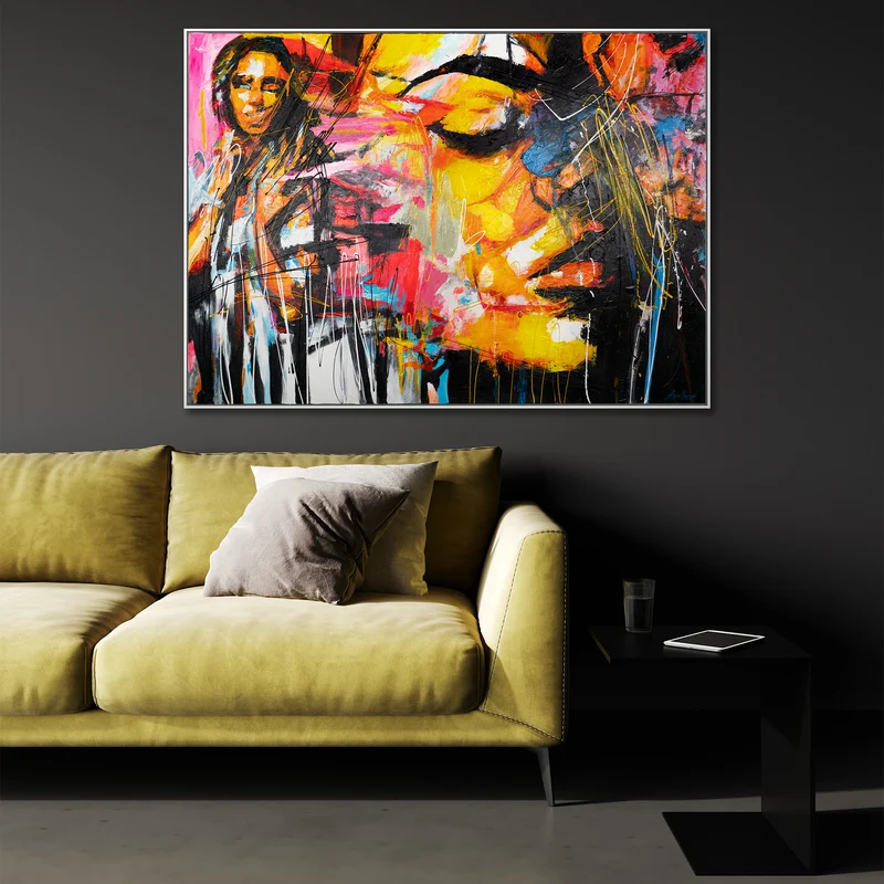 Bilder auf Leinwand "Symphonie der Farben" mit Rahmen Wanddeko Wohnzimmer