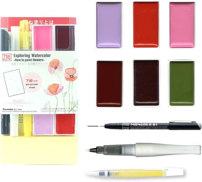 Kuretake Gansai Tambi Exploring Watercolour Flowers Set