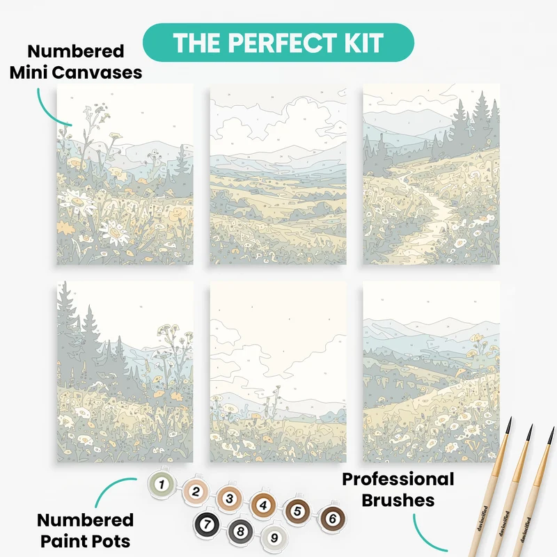 Wildflower Meadow Vistas - Mini Paint by Numbers Set