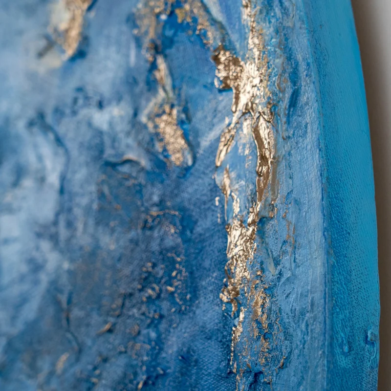 Rundes Leuchtendes Moderne Gemälde "Neptun" Planet Wanddeko Wohnzimmer