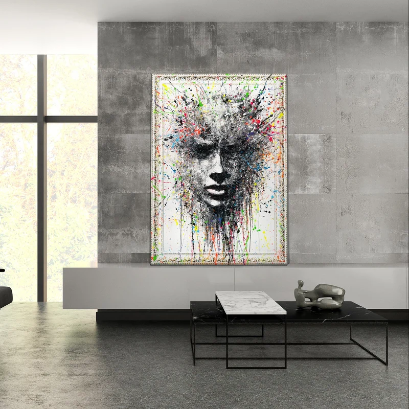 Moderne Abstrakte Gemälde mit Rahmen - Wand Kunst Dekor "Ätherisches Bild"