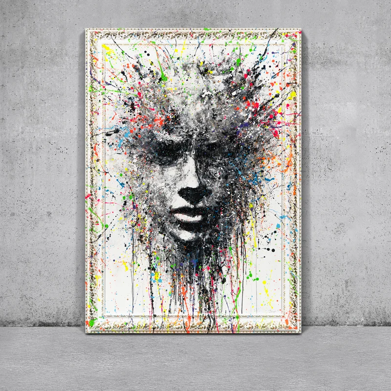 Moderne Abstrakte Gemälde mit Rahmen - Wand Kunst Dekor "Ätherisches Bild"