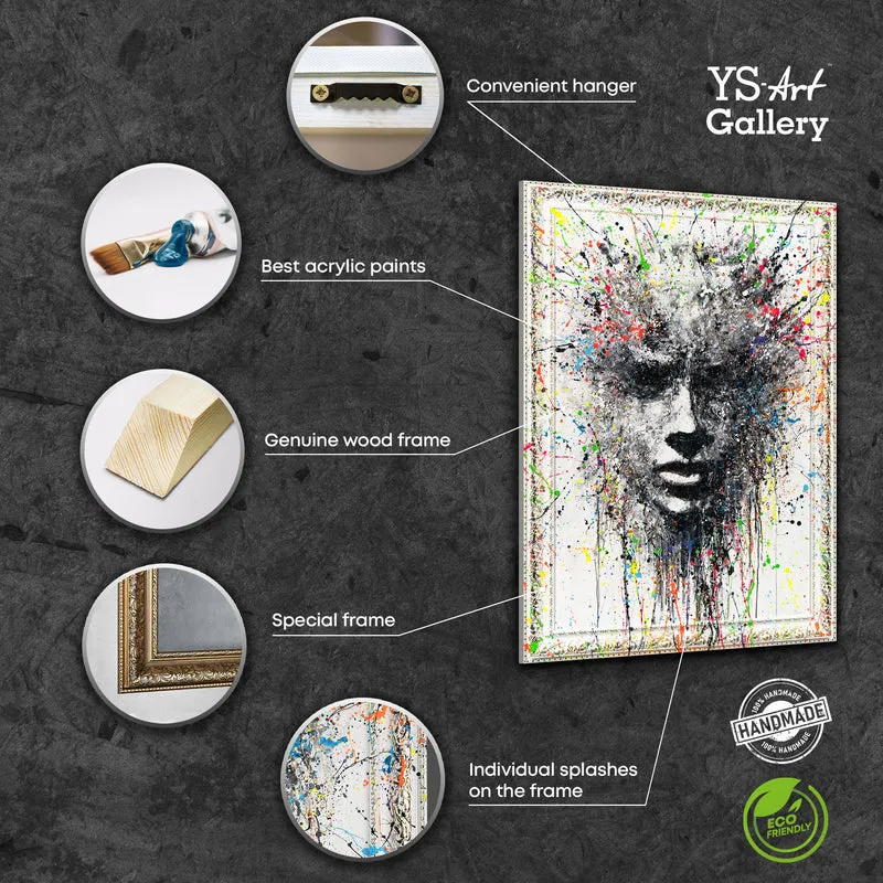 Moderne Abstrakte Gemälde mit Rahmen - Wand Kunst Dekor "Ätherisches Bild"