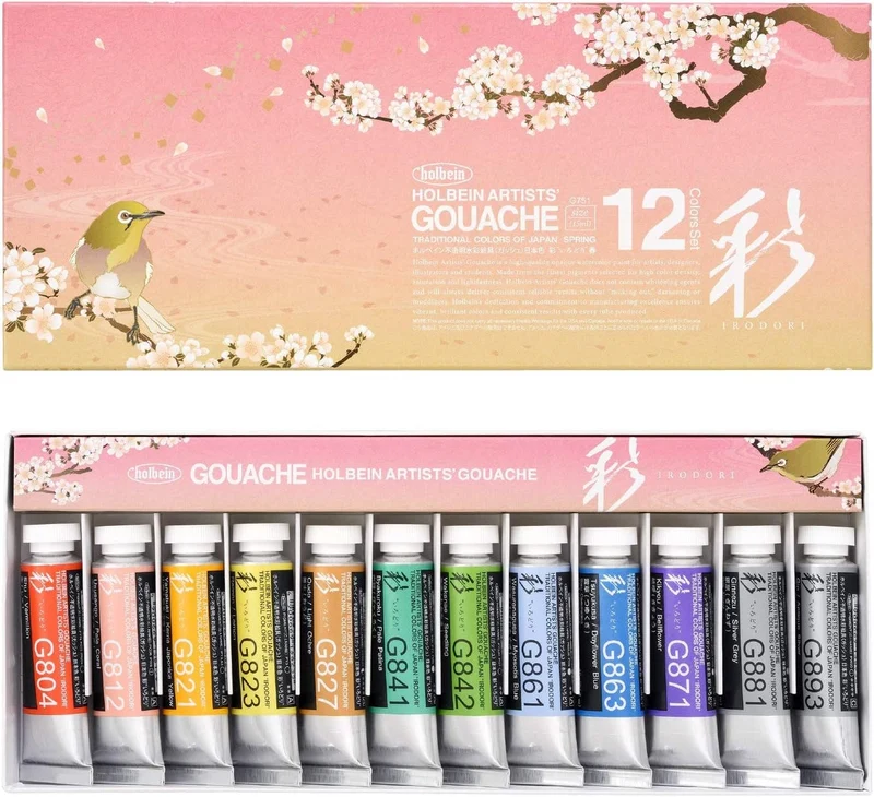 Holbein Artists' Gouache Irodori set 12 x15ml tubes