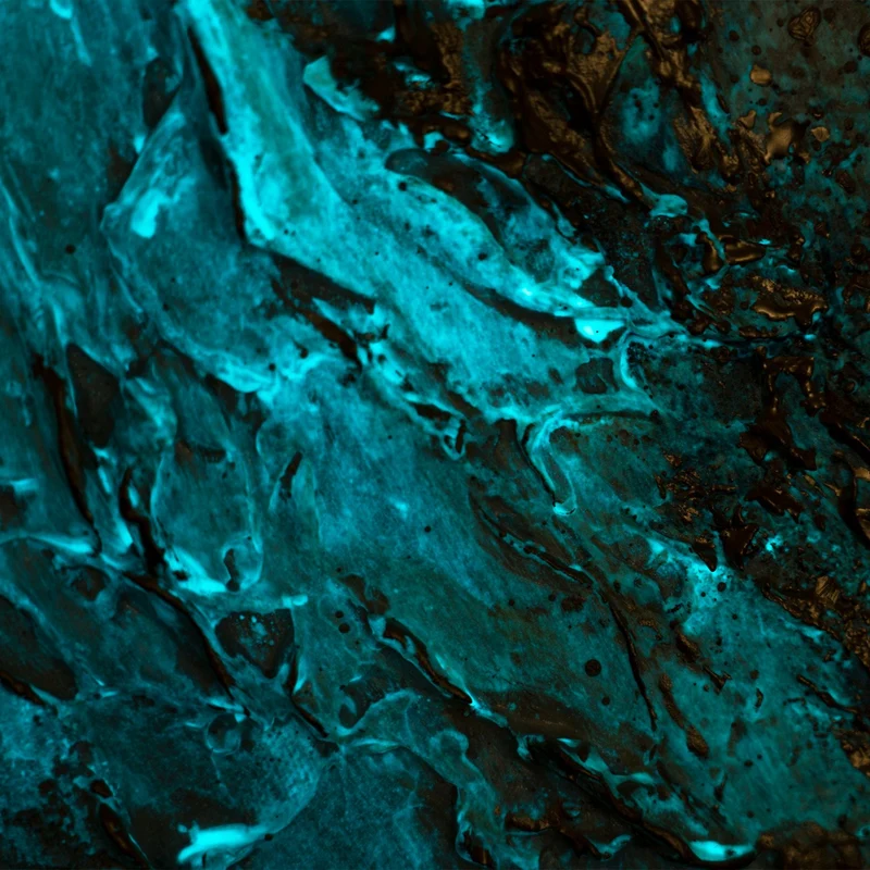 Leuchtendes Acryl Gemälde in Planetform "Goldsphere" Abstrakte Kunst