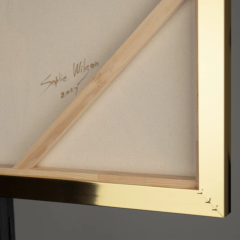Abstrakte Kunst "Goldene Symphonie" mit Rahmen Wanddeko Wohnzimmer
