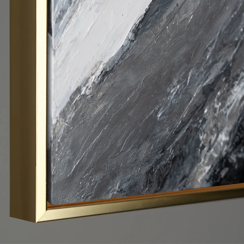 Abstrakte Kunst "Goldene Symphonie" mit Rahmen Wanddeko Wohnzimmer